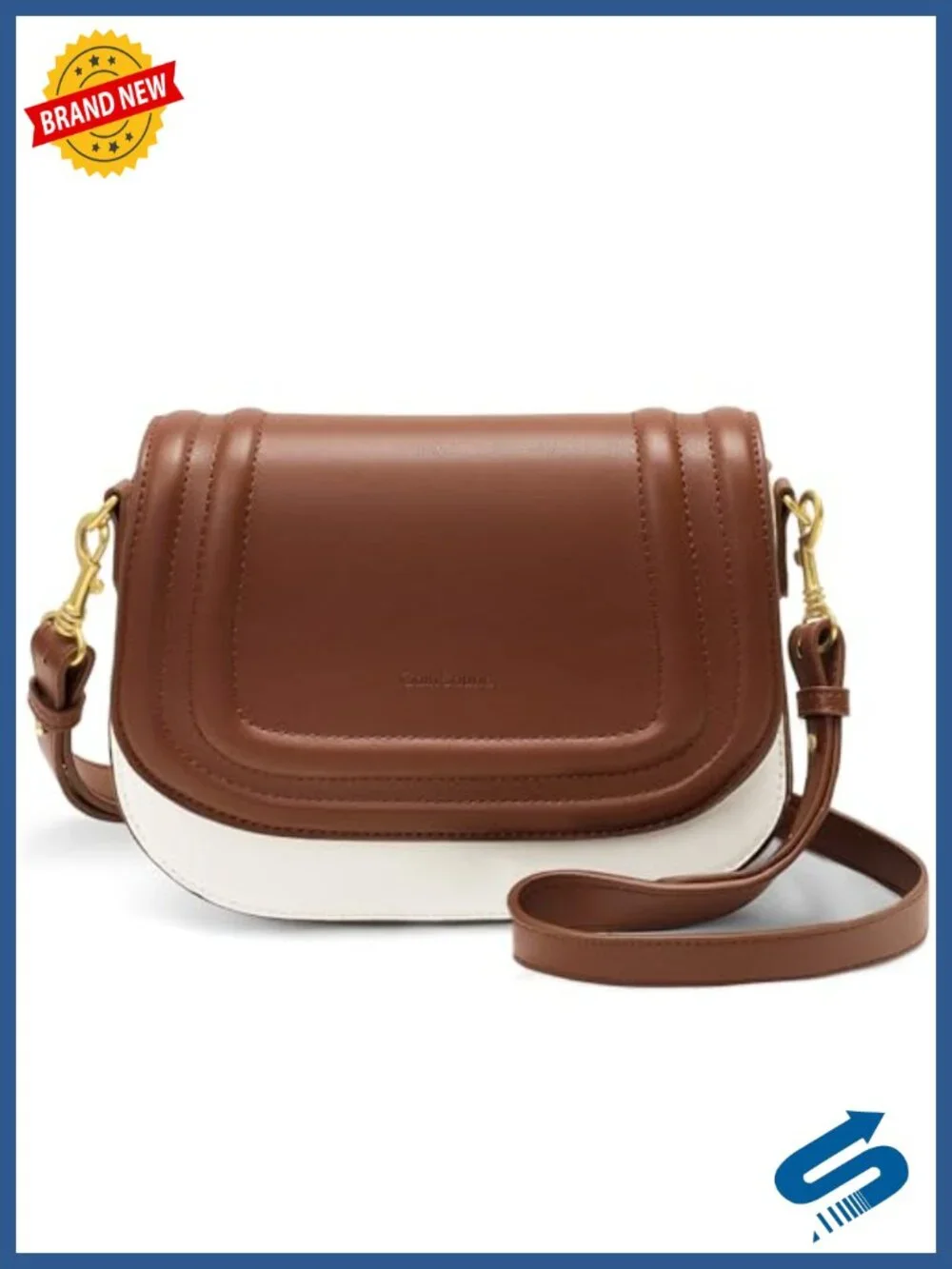 Faux Leather Saddle Purse Crossbody Shoulder Bag with Adjustable Strap